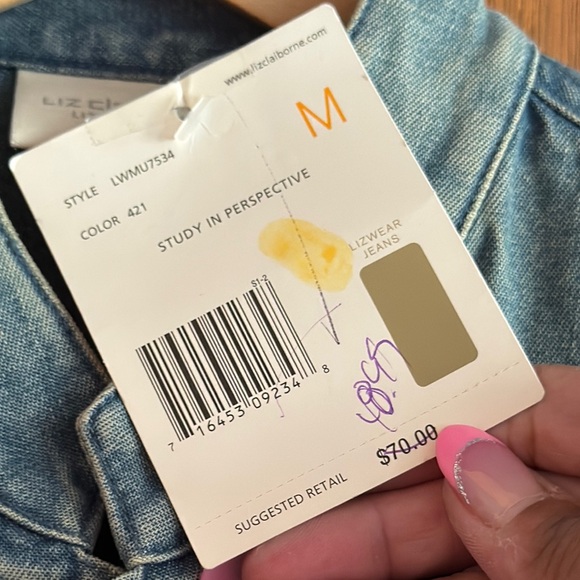 NWT Liz Claiborne Liz Wear Jean Jacket Sz M - Picture 6 of 12